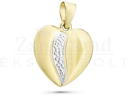  14K sárga és fehér arany szív medál (AU10865) AU10865