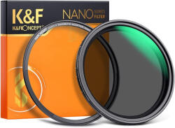 K&F Concept 49mm ND2-ND32 Variálható Mágneses-ND-szűrő - Nano-X Állítható Natural Density "No X" Filter (KF01.1846)
