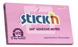 STICK N Öntapadó jegyzettömb, 76x127 mm, 100 lap, STICK N, rózsaszín (SN21558) (SN21558)