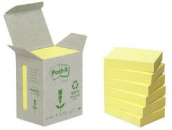 3M Öntapadó jegyzettömb, 38x51 mm, 6x100 lap, környezetbarát, 3M POSTIT, sárga (LP6531B) (LP6531B)