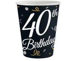 Godan B&C Happy Birthday 40 papír pohár 6 db-os 200ml (MLG151176)