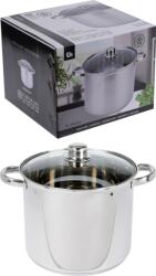 Excellent Houseware Oala cu capac sticla, 24x20 cm, inox, volum 9 litri