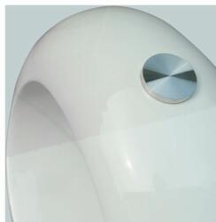 vidaXL Măsuță de cafea cu blat oval din sticlă, alb lucios (240318) - izocor