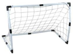 Poarta de fotbal pentru gradina, 2 in 1, cu minge si pompa, 90x47x60/48x28.5x33 cm, Isotrade (00006729-IS)