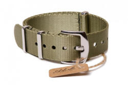 Edelwolle prémium Nato óraszíj, khaki zöld, 20 mm