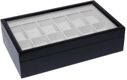 Matt Fekete Fa óratartó Doboz 12 órának - oraszij - 10 890 Ft