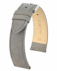 Hirsch Osiris Nubuck borjúbőr óraszíj, szürke, 22/20L