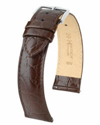Hirsch Crocograin borjúbőr óraszíj, sötétbarna, 20/18L - oraszij