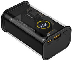 Vipfan Baterie externa Vipfan, F11, Incarcare wireless, 10000 mAh, 1x USB, 1x Type-C, 22.5W, Negru