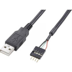 Akasa USB kábel átalakító belsőről külsőre, 4 pólusú, 40 cm, Akasa EXUSBIE-40 - aqua