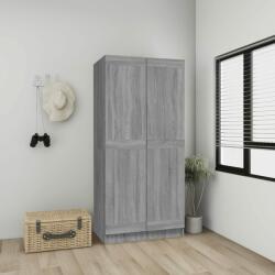 vidaXL Гардероб, сив сонома, 82, 5x51, 5x180 см, инженерно дърво (826639)