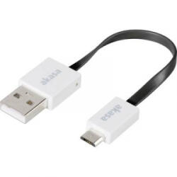 Akasa USB adatkábel, töltőkábel, USB mikro 2.0 fekete, 15cm lapos kivitel, Akasa - aqua