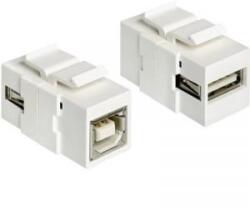 Delock USB modul, USB 2.0 A típusú aljról USB 2.0 B típusú aljra, fehér, Keystone (1982627)