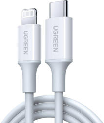 UGREEN USB-C to Lightning Charging Cable, PD 3A, 0.5m (white) (60747) - scom