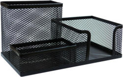 Mesh Asztali Írószer Jegyzet És Névjegytartó 20, 6 x 10, 6 x 9, 8 cm Fekete Fémhálós (IBDX0003)