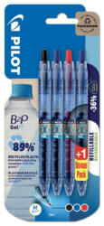 Pilot Zseléstoll B2P Gel multipack fekete kék piros+ kék (BL-B2P-7-BLRL-BT)