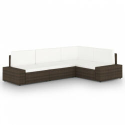 vidaXL 4 részes barna polyrattan párnákkal 3067151