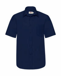Fruit of the Loom Férfi rövid ujjú Ing Fruit of the Loom Poplin Shirt S (39"), Sötétkék (navy)
