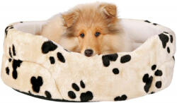 TRIXIE Charly culcuș bej cu margini pentru câini cu model de lăbuțe (65 x 55 cm)