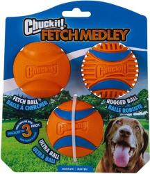 Chuckit! Fetch Medley Gen3 mingi pentru câini (M ~ 6 cm; 3 bile diferite / set | Gen3 ---> Ultra, Fetch, Rugged)