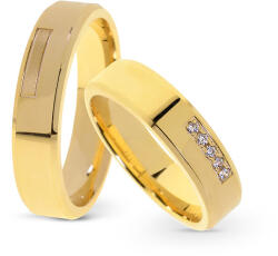 Capri Karikagyűrű párban 14K arany 13, 6 gr, gyémánt kõvel 0, 06 ct, CP11404GY