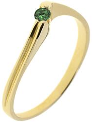 Capri Eljegyzési gyűrű 14K arany 1, 7 gr, smaragd drága kõvel, CP11773