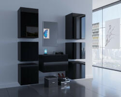 Prince gloss modern f3 előszoba bútor magasfényű fekete (5904310990578)