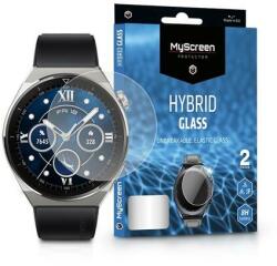 MyScreen LA-2263 Huawei Watch GT 3 Pro (46 mm) rugalmas, hibrid üveg - Myscreen protector Hybrid Glass átlátszó 8H ujjlenyomat-érzékelő biztos, 2 db-os csomag (LA-2263)
