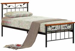 TEMPO KONDELA Cadru pat cu somieră lamelară, lemn cireş/metal, 90x200, MORENA NEW
