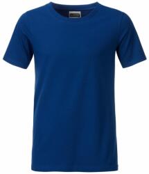 Daiber Tricou clasic pentru băieți din bumbac organic 8008B - Albastru regal închis | 2XL (8008B-1755018)
