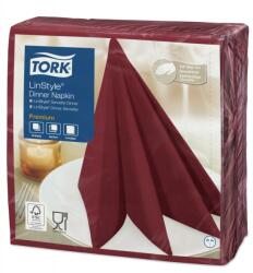 Tork Linstyle Dinner textilhatású szalvéta bordó, 50 db/cs