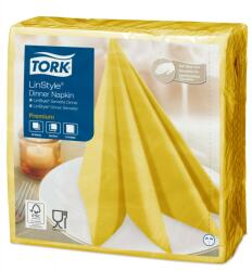 Tork Linstyle Dinner textilhatású szalvéta mustár, 50 db/cs