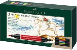 Faber Marker cu 2 capete FABER-CASTELL Pitt Artist Pen Dual, FC162005, 5 buc/set