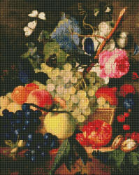 Ideyka Set goblen cu diamante, cu sasiu, Cos cu fructe - Jan van Huysum, 40x50 cm (AMO7248)