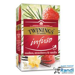 TWININGS Чай Twinings Rooibos, Strawberry & Vanilla 20бр. /40гр