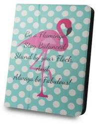  Univerzális tablet könyvtok, mintás, 9"-10", Flamingo and dots - gsmlive