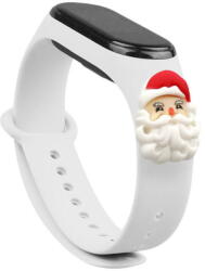 Hurtel Strap Xmas Wristband for Xiaomi Mi Band 4 / Mi Band 3 Christmas Silicone Strap Bracelet White (Santa Claus) - vexio
