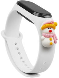 Hurtel Strap Xmas Wristband for Xiaomi Mi Band 4 / Mi Band 3 Christmas Silicone Strap Bracelet White (Snowman 2) - vexio