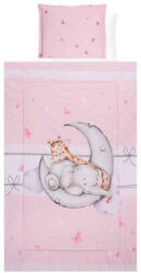 Lorelli Set lenjerie pat 4 piese, bumbac ranforce, Butterflies Pink (20800025801) - babyneeds Lenjerii de pat bebelusi‎, patura bebelusi