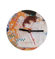 Ceasuri decorative Ceas de perete fara rama KLIMT - MOTHER&CHILD, diametru 12, 5 cm x 0.5 cm, suport magnetic (701970191140298) - vexio