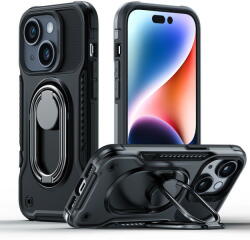 JOYROOM Husa Joyroom Dual Hinge case for iPhone 14 armored case with a stand and a ring holder black - vexio