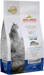 Almo Nature 1, 2kg Almo Nature HFC Longevity Sterilized farkassügér & aranydurbincs száraz macskatáp