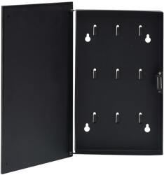 vidaXL Casetă pentru chei cu tablă magnetică, negru, 30 x 20 x 5, 5 cm (322779)