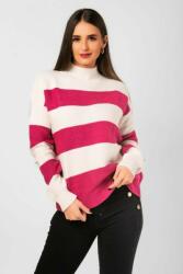 Victoria Moda Csíkos pulóver - Rózsaszín - S/M