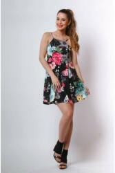 Victoria Moda Virág mintás mini ruha - Fekete - Virágmintás - 36