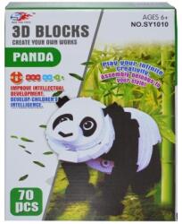 Joc creativ 3D din burete, 70 piese, model Panda RB23435
