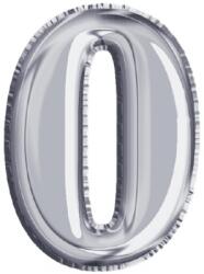  Balon, folie aluminiu, argintiu, cifra 0, 40 cm RB31354