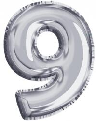  Balon, folie aluminiu, argintiu, cifra 9, 81 cm RB31403