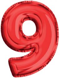  Balon, folie aluminiu, rosu, cifra 9, 40 cm RB31383