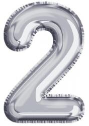  Balon, folie aluminiu, argintiu, cifra 2, 81 cm RB31396